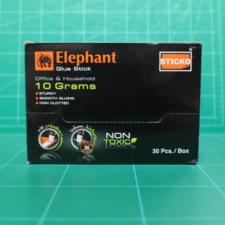 กาวแท่งสติ๊กโก้ ตราช้าง (ขนาด10กร้ม) Elephant Glue Stick 10g. (1กล่อง/30แท่ง)