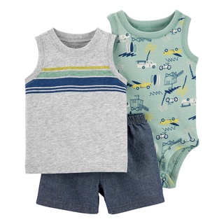 Carters Sleeveless+Bodysuit+Pants 3Pc Multil8 คาร์เตอร์เสื้อผ้าชุดเซท 3 ชิ้น