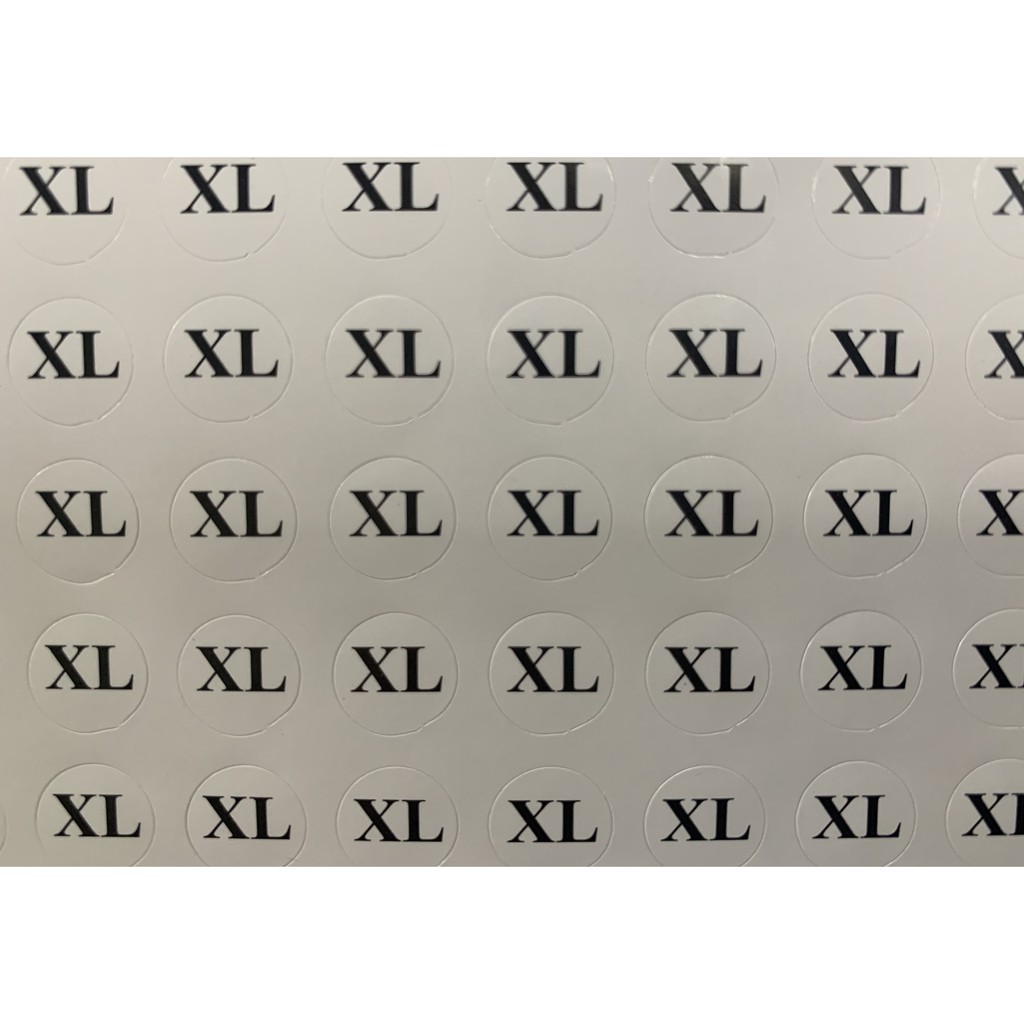 ภาพหน้าปกสินค้าสติ๊กเกอร์วงกลมบอกไซส์ XS S M L XL จากร้าน wareewan.panna บน Shopee