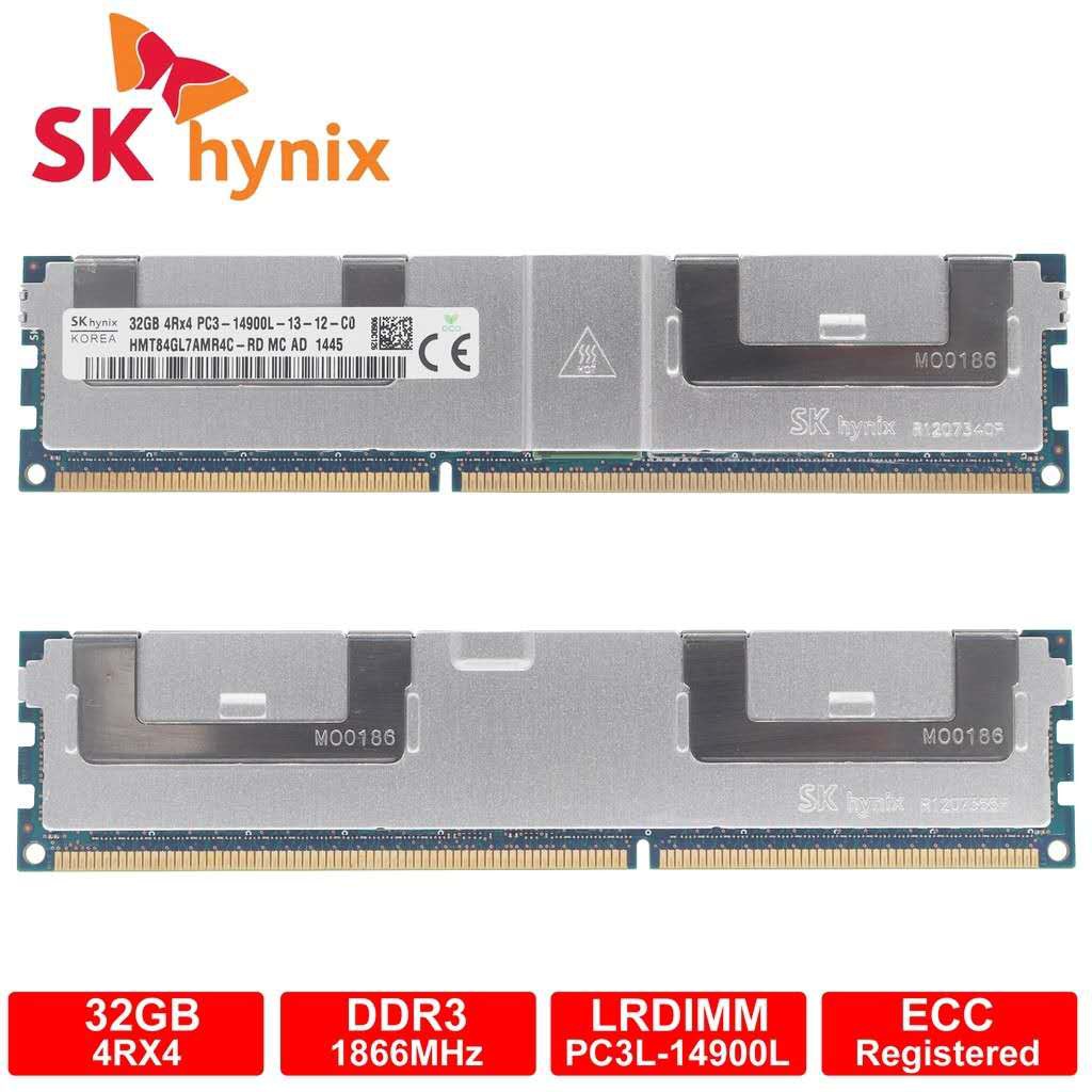 Barrette RAM 32GB DDR3-1866 LRDIMM ECC - Compatible Dell A7545684 - Neuf Sous Blister