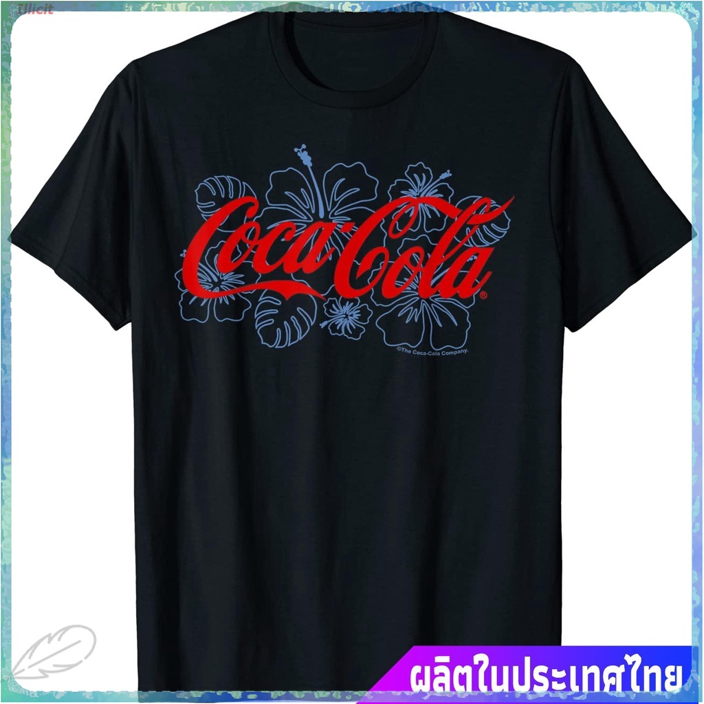 สินค้าขายดี-ใหม่-illicit-เสื้อยืดกีฬา-coca-cola-hawaiian-floral-logo-t-shirt-sports-t-shirt