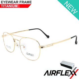 Titanium 100 % แว่นตา รุ่น AiRFLEX AF 222 สีทอง กรอบเต็ม ขาข้อต่อ วัสดุ ไทเทเนียม กรอบแว่นตา Eyeglasses