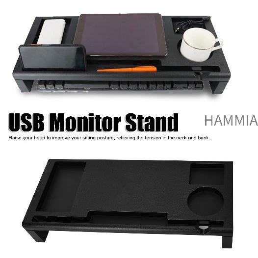 hammia-ขาตั้งจอมอนิเตอร์-แล็ปท็อป-คอมพิวเตอร์-usb-สําหรับออฟฟิศ-monitor-stand-riser