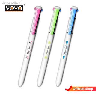 ✔YOYA โยย่า ปากกาลูกลื่น 2 สี  หมึกน้ำเงิน แดง รุ่น 1243 กล่องคละลาย 36 ด้าม