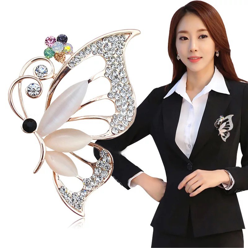 แฟชั่น-creative-crystal-imitation-pearls-swan-เข็มกลัดผีเสื้อหลากสี-rhinestone-เข็มกลัดผีเสื้อ-unisex-เข็มกลัดยอดนิยม-all-match-accessories