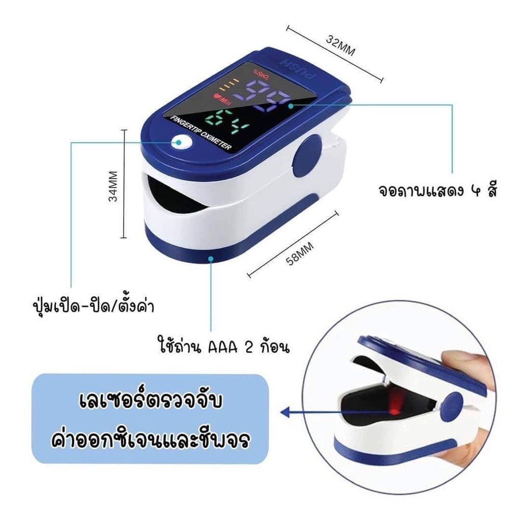 oximeter-เครื่องวัดออกซิเจนในเลือด-เครื่องวัดออกซิเจนปลายนิ้ว-และ-ตรวจวัดชีพจรปลายนิ้ว