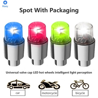 จักรยานรถยนต์ล้อวาล์ว LED กันน้ำไฟนีออน/เย็นสไตล์ตรวจจับการเคลื่อนไหวคืนเรืองแสงยางโคมไฟ/รถจักรยานยนต์จักรยานอุปกรณ์หลอดไฟ【 bluey】