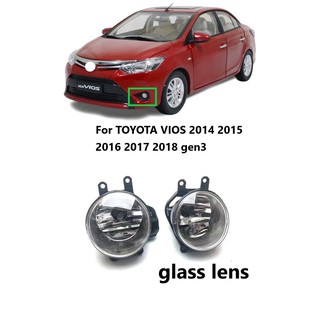 ( Glass Lens ) ไฟตัดหมอกสําหรับ Toyota Vios Third Generation Gen 3 2013 2014 2015 2016 2017 2018 Orignal