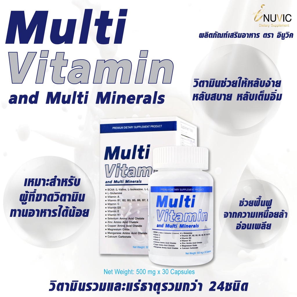 ภาพสินค้าMultivitamin & Multiminerals iNUVIC อินูวิค วิตามินรวม และ แร่ธาตุรวม 24 ชนิด มัลติวิตามิน จากร้าน pharma_world_official บน Shopee ภาพที่ 7