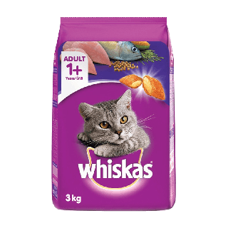 WHISKAS วิสกัส อาหารแมวชนิดแห้ง – อาหารแมวแบบเม็ด พ็อกเกต สูตรแมวโต 1 ปีขึ้นไป (เลือกรสชาติ), 3 กก. และWHISKAS วิสกัส อาหารลูกแมว จูเนียร์ อายุ 2 – 12 เดือน