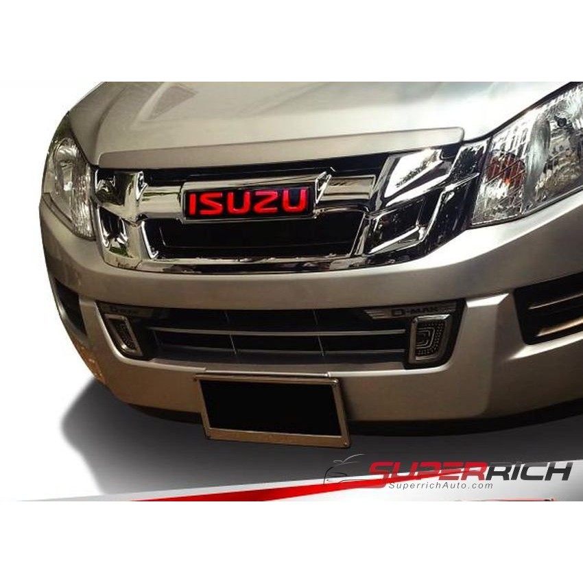 ขอบคิ้วกระจังหน้าโครเมี่ยม-logo-สีแดง-front-grill-d-max-2011