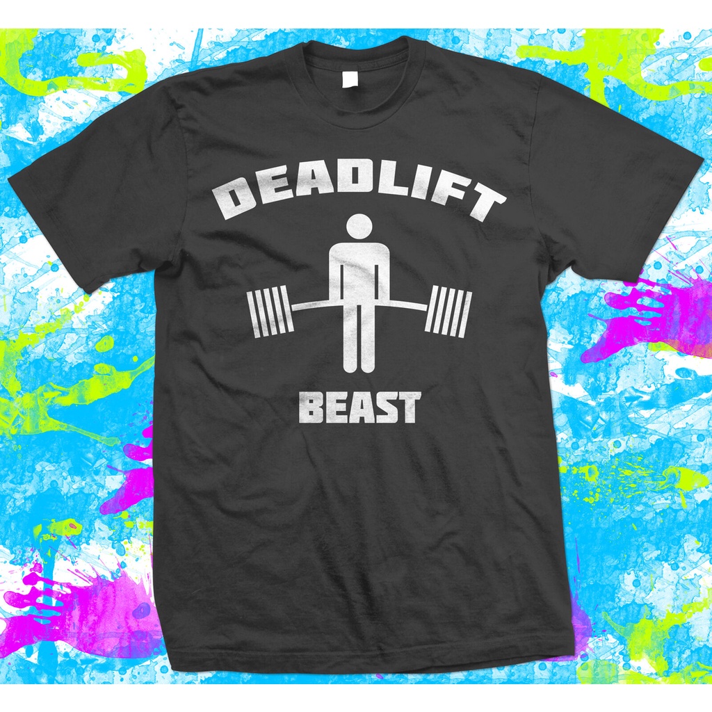 เสื้อยืด-พิมพ์ลาย-deadlift-beast-สําหรับยกน้ําหนัก-ยิม