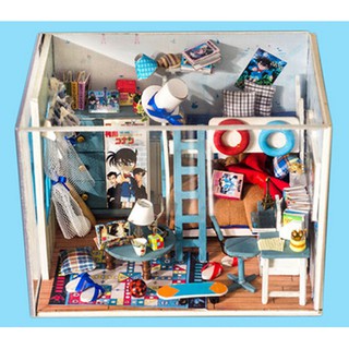 พร้อมส่งทันที บ้านตุ๊กตา DIY ห้องนอนโคนัน + ฝาครอบกันฝุ่น ห้องนอนจิ๋ว บ้านโคนัน ห้องโคนัน สินค้าอยู่ในไทย