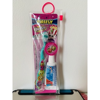 พร้อมส่งที่ไทย! Firefly Shopkins  Kids Toothbrush Toothpaste Dental Oral Care Travel Kit