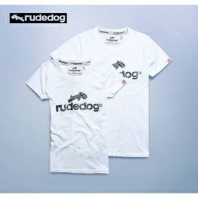 rudedog-เสื้อยืดชาย-หญิง-รุ่น-logo18-สีขาว-ราคาต่อตัว
