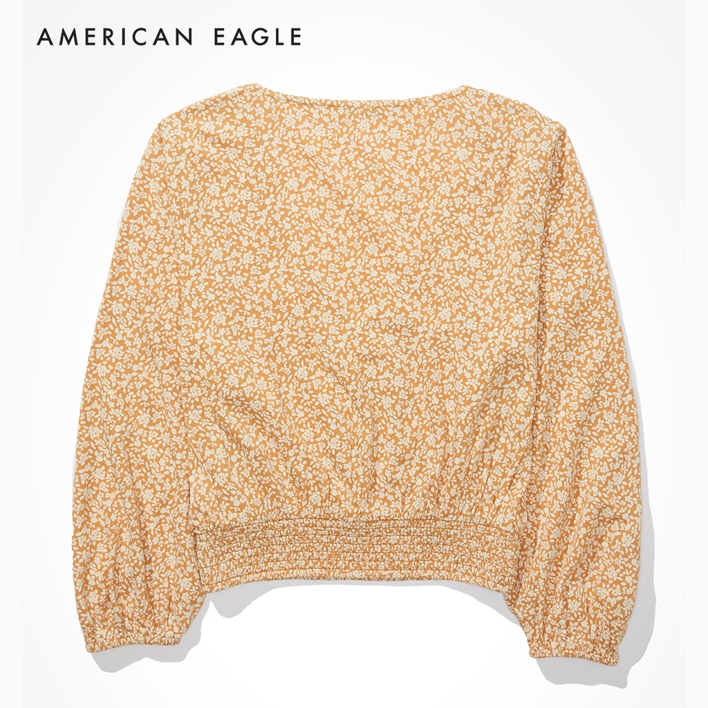 american-eagle-floral-wrap-front-blouse-เสื้อ-เบลาซ์-ผู้หญิง-ลายดอกไม้-ewsb-035-3554-704