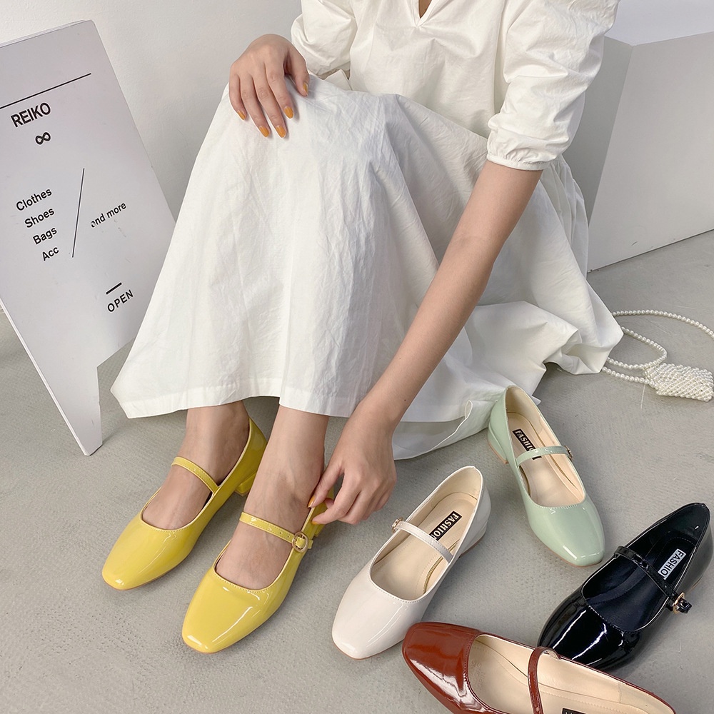มุมมองเพิ่มเติมของสินค้า รองเท้า Mary Jane สไตล์เกาหลี 2.5 ซม.