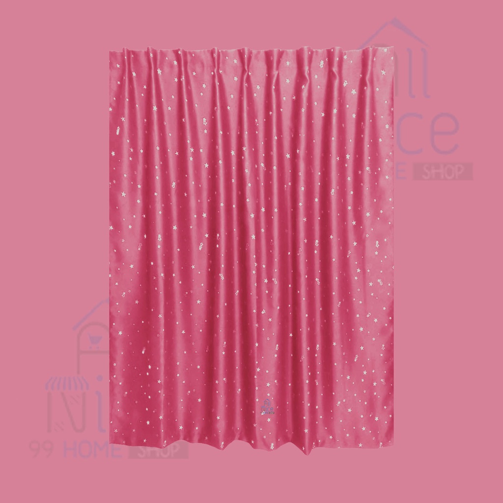 curtain-ม่านกันแสงuv-ลายดาวแบบติดผนังแบบไม่ต้องใช้ราว-ผ้าม่านไม่ต้องเจาะผนัง