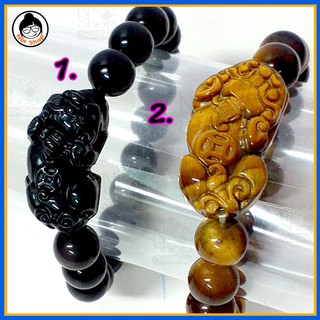 กำไรข้อ มือสร้อยข้อมือปี่เซียะ ประดับหินมงคล 10 mm