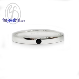 Finejewelthai-แหวนไพลิน-แหวนเงินแท้-พลอยประจำเดือนเกิด-Blue-Sapphire-Silver-Ring-Birthstone-R3041bl (เลือกสีตัวเรือนได้)