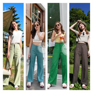 ภาพหน้าปกสินค้า#LP01# กางเกงลินินขายาว  นางแบบใส่จริง รุ่นขายดีเก็บทรงสวย กางเกงทรงกระบอก กางเกงสีเขียว ที่เกี่ยวข้อง