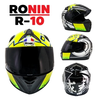 RONIN หมวกกันน๊อคเต็มใบ พร้อมแว่นหมวก รหัส R-10 มอกแท้ 100%