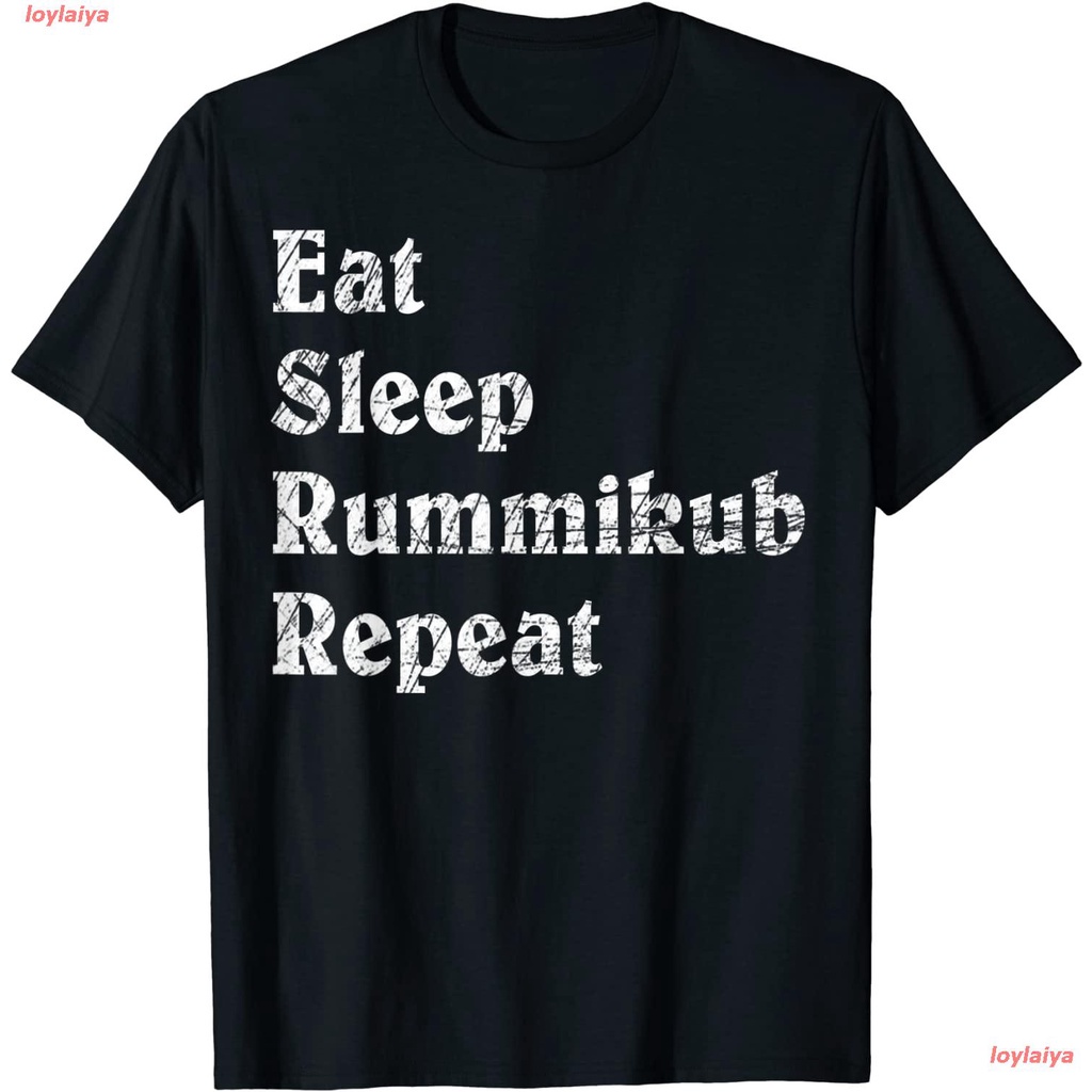 รุมมิกุ๊บ-vintage-eat-sleep-rummikub-repeat-grunge-effect-t-shirt-เสื้อยืด-ผู้ชาย-ผู้หญิง-คอกลม-เสื้อแขนสั้น-สินค้าพร้อม