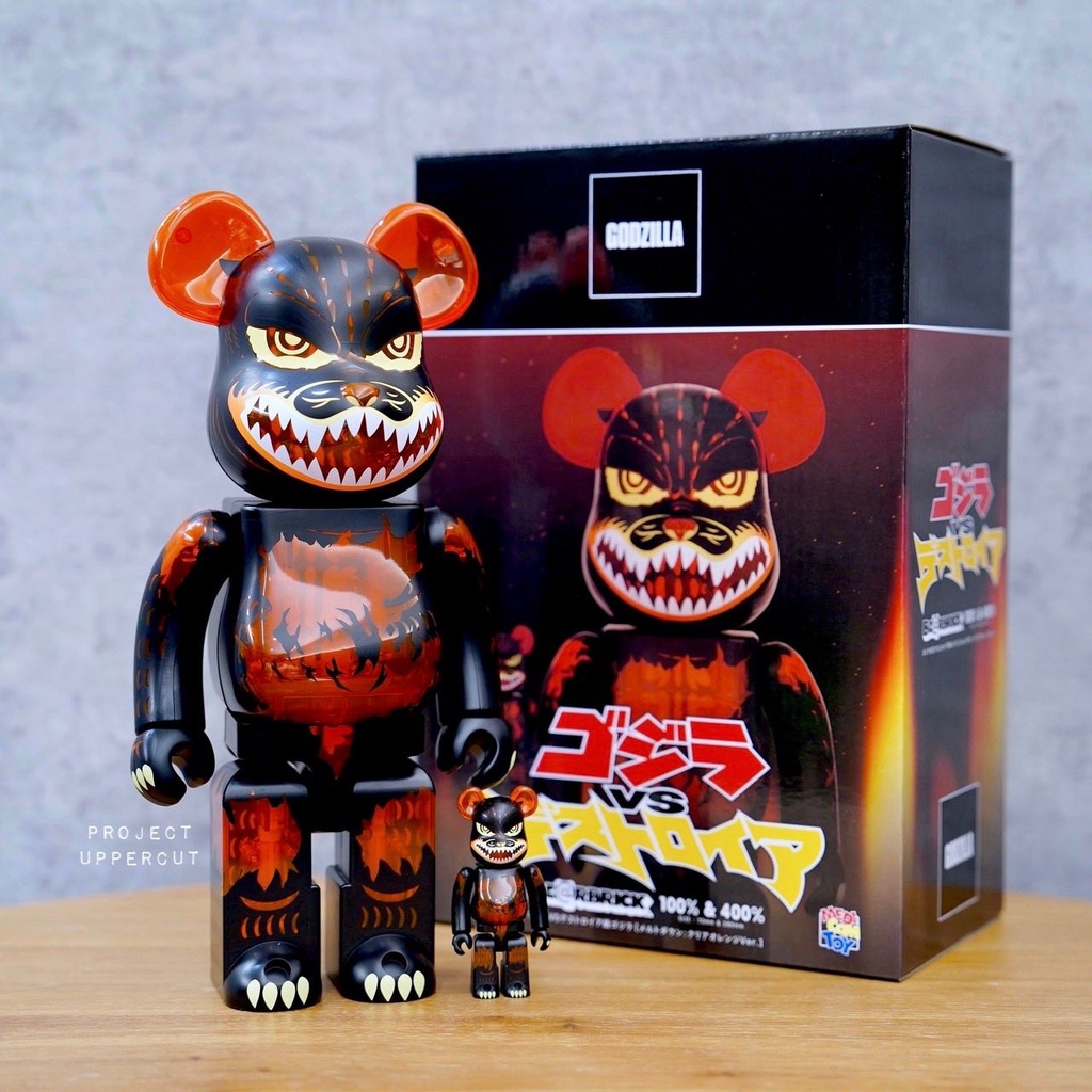 BE@RBRICK 400%+100% GODZILLA : Meltdown - Clear Orange Ver