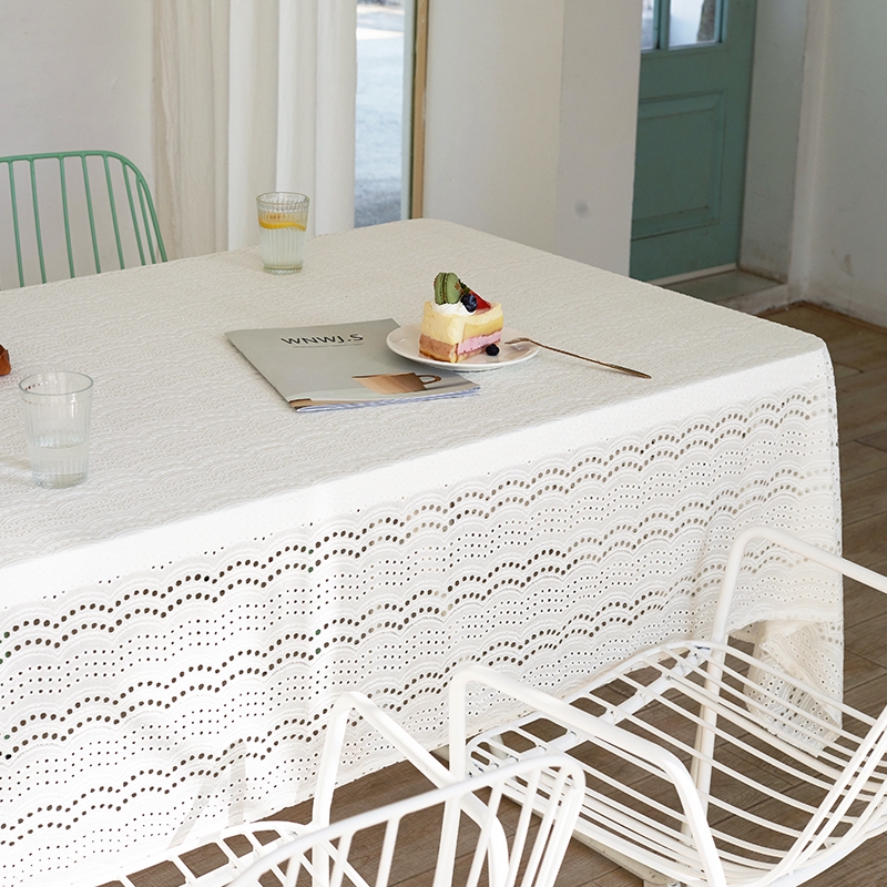 ผ้าปูโต๊ะ-โต๊ะน้ำชาตารางลูกไม้ผ้าปูพื้นไม้สี่เหลี่ยมผืนผ้าแบบวงกลมสไตล์ยุโรปรอบครอบครัวผ้าปกสดขนาดเล็ก