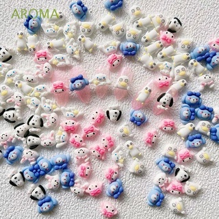 Aroma ชุดเครื่องประดับเรซิ่น ลายการ์ตูนสุนัข กระต่าย 3D สไตล์ญี่ปุ่น สําหรับตกแต่งเล็บ DIY