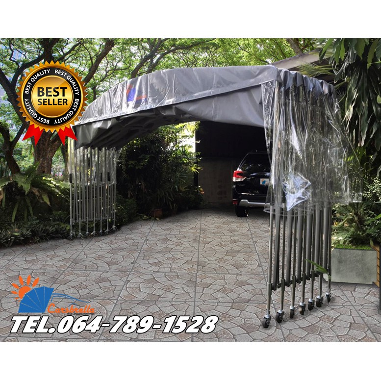 เต็นท์จอดรถพับได้-เต็นท์จอดรถสำเร็จรูป-carsbrella-รุ่น-twin-a-โครงสร้างโรงจอดรถสามารถ-ยืด-หด-และ-พับ-เก็บได้