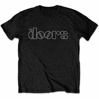 คอลูกเรือเสื้อยืด พิมพ์ลายโลโก้ The Doors แฟชั่นแปลกใหม่S-5XL