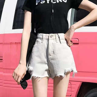 กางเกงขาสั้นผ้าเดนิมสตรีเอวสูงฤดูร้อน 2021 เกาหลีนักเรียนบางและหลวมกางเกงขากว้างขากว้าง