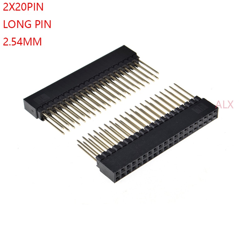 Lot De 10 Connecteurs Header Mâle 2x20 Pins – 2,54 Mm, Angle Droit, Pour PCB Et Breadboard