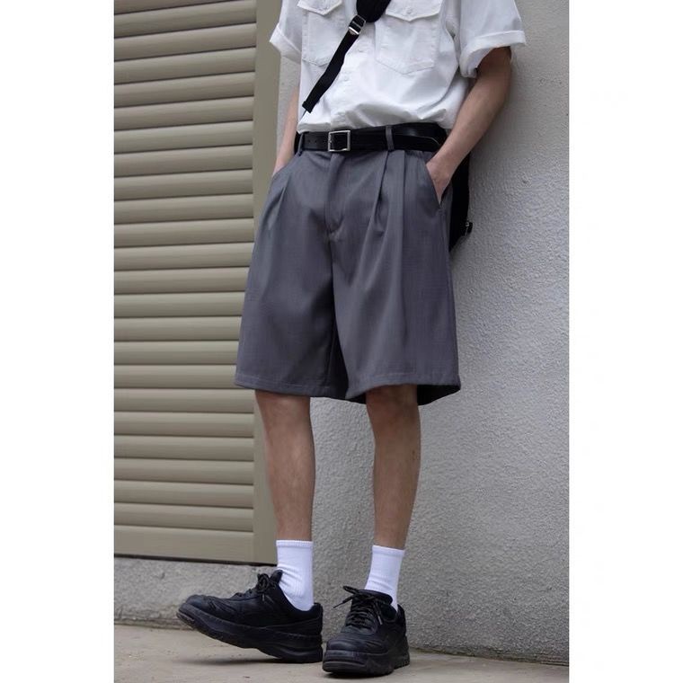 ฤดูร้อนบางชุดสูทกางเกงขาสั้นญี่ปุ่นหลวมตรงย้อนยุค-cityboy-ชุดสูทห้าจุดกางเกงขาสั้นผู้ชายและผู้หญิง