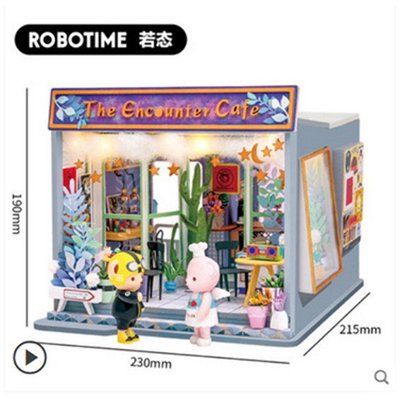 พร้อมส่งทันที-โมเดล-the-cafe-ของ-robotime-คาเฟ่-จิ๋ว-ร้านคาเฟ่-โมเดล-ร้าน-โมเดลคาเฟ่-ร้านกาแฟ-บ้านตุ๊กตา-diy-บ้านจิ๋ว