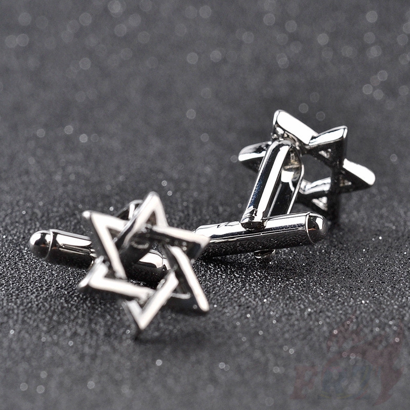 ภาพหน้าปกสินค้าHexagram Cufflinks กระดุมข้อมือ 2 ชิ้น / คู่ จากร้าน kids_toys_tower.th บน Shopee