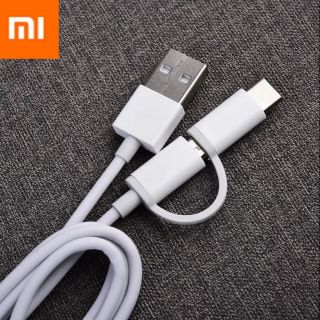 สายชาร์จ Mi9  Xiaomi 2 in 1 แท้ Cable Type C Micro usb Quick Charge Sync Data Line  For Mi 9 6 8 lite CC9 Redmi note 8