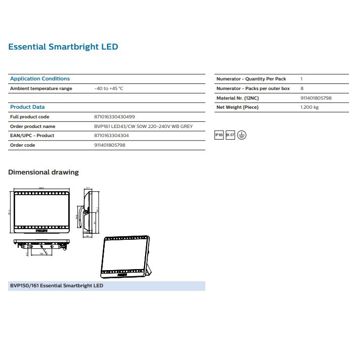 โคมไฟ-philips-floodlight-led-essential-smartbright-อเนกประสงค์-bvp161-50w-รุ่นคุณภาพสูง