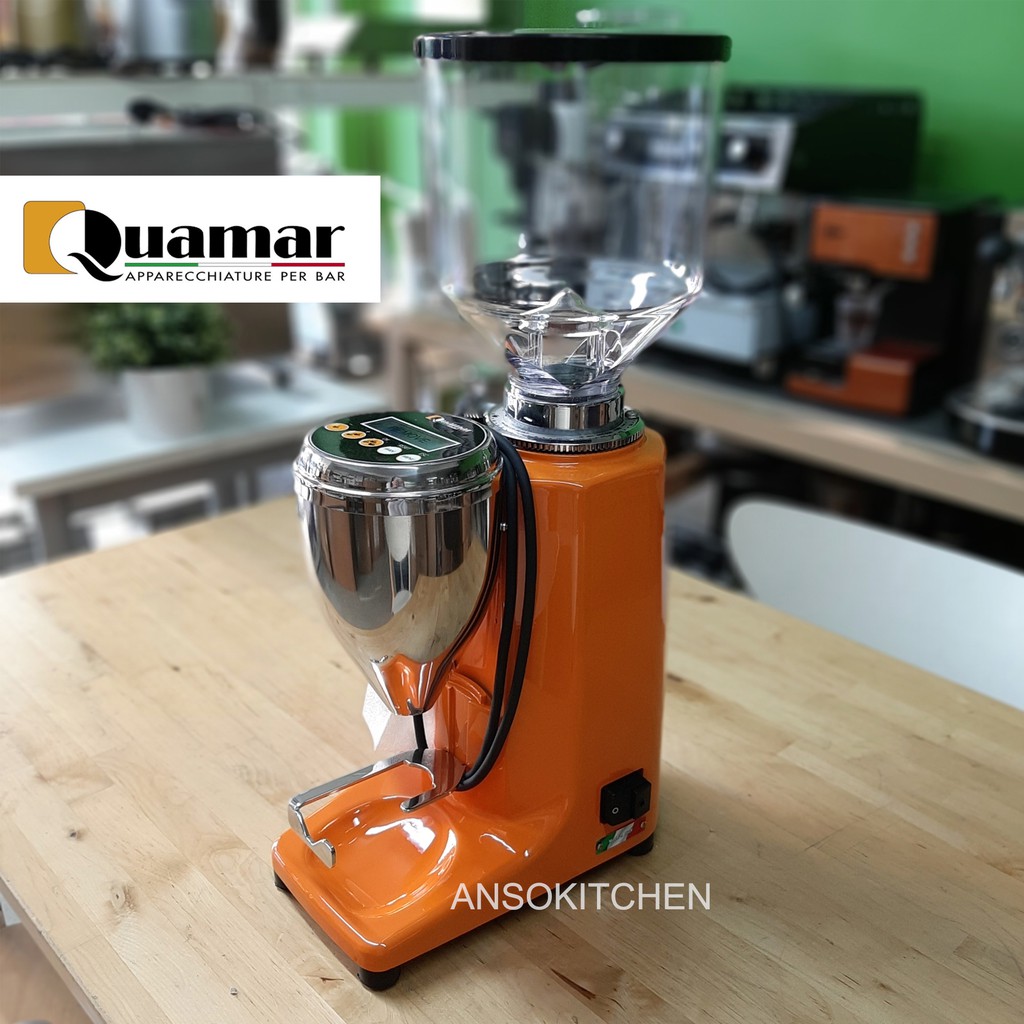 Quamar รุ่น M80E สีส้ม เครื่องบดเมล็ดกาแฟ ดิจิตอล (Grind on Demand) 420
