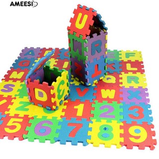 Ameesi 36Pcs / Set เด็กชุดตัวอักษรความแปลกใหม่ EVA Foam Puzzle การเรียนรู้เสื่อของเล่น