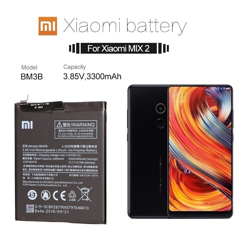 โทรศัพท์เดิมแบตเตอรี่สำหรับmi-mix-2-2sแบตเตอรี่xiaomi-mi-mix2-mix2s-bm3bแบตเตอรี่xiaomi-bateriaสำหรับmimix-2-2s