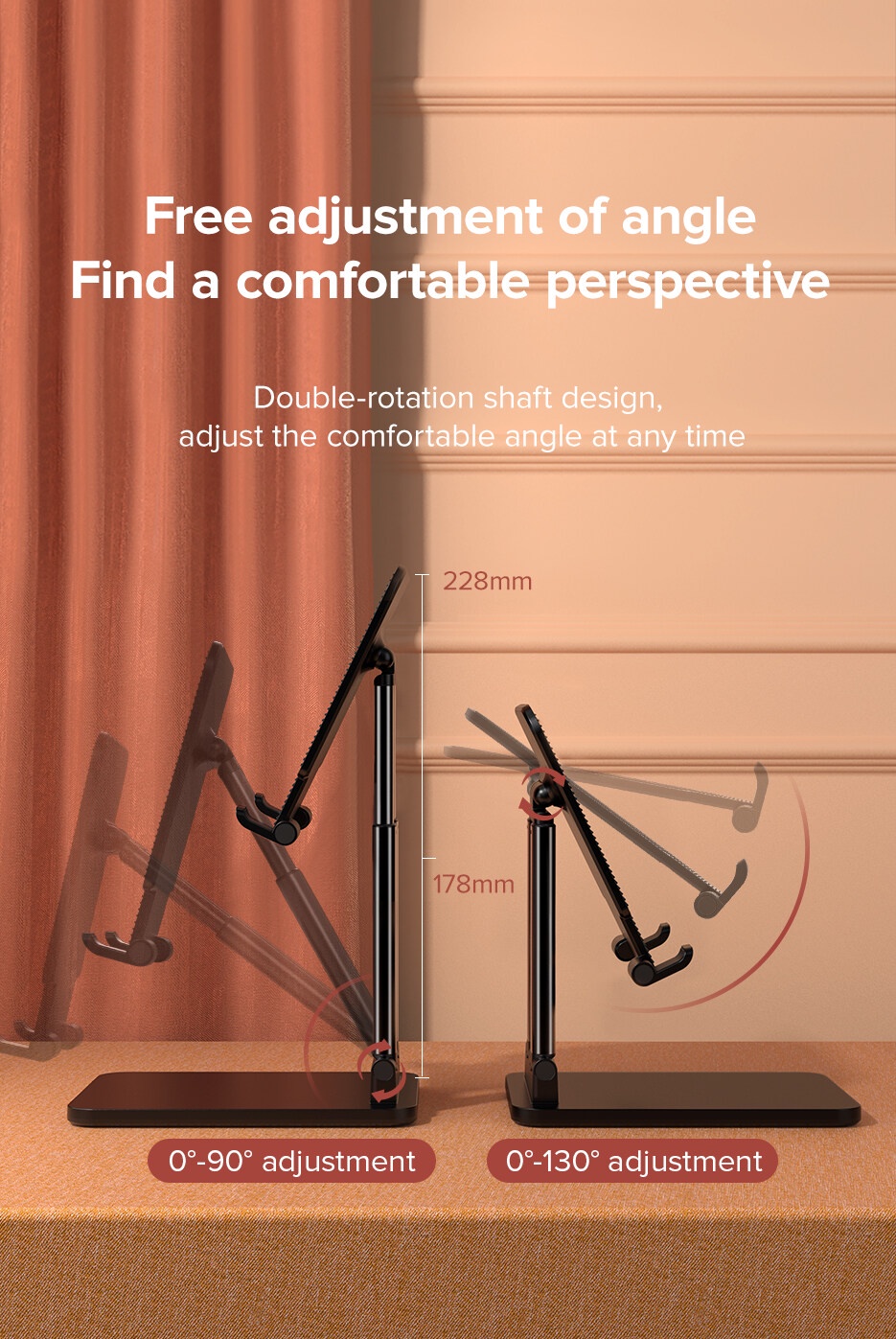 ภาพประกอบคำอธิบาย llano ipad stand ขาตั้ง แบบพับได้ สำหรับ iPad แท็ปเล็ต มือถือ