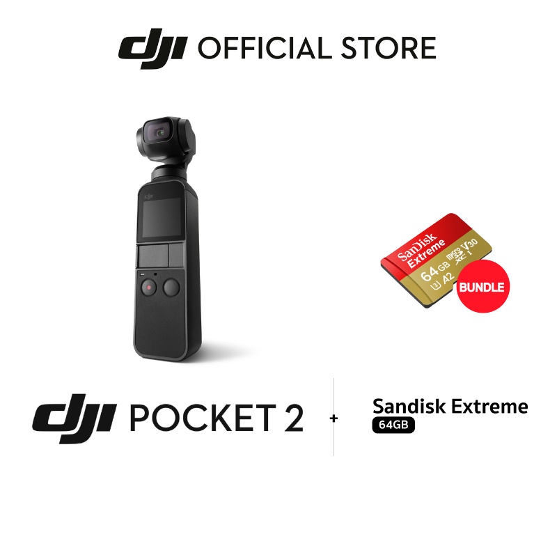 ภาพสินค้าDJI POCKET 2 กล้องจิ๋วอัจฉริยะถ่ายภาพนิ่งสุดชัด 64MP + Extreme 64 GB จากร้าน dji_official_store บน Shopee ภาพที่ 1