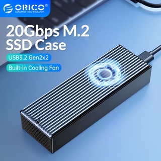 สินค้า Orico เคส M.2 NVME 20Gbps LSDT SSD พร้อมพัดลมระบายความร้อนในตัว Type-C M2 NVME SSD Enclosure สําหรับ M.2 NVME 2230 2242 2260 2280 SSD (M2PVC3-G20)