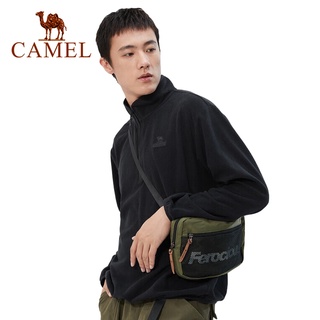 Camel เสื้อกันหนาวผู้ชาย หลวม ฤดูใบไม้ร่วง และฤดูหนาว ยืนขึ้น คอปก บอททอม เสื้อยืด แขนยาว อบอุ่น