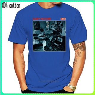 เสื้อยืดผ้าฝ้ายพิมพ์ลายFashion t-shirt Gary Moore Still Got The Blues Mens   T-Shirt man t-shirt