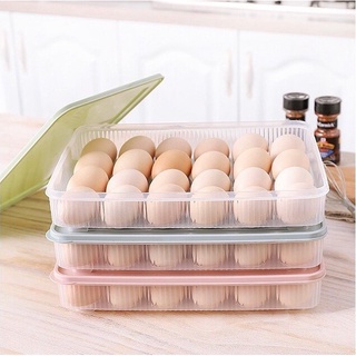 FanKe กล่องใส่ไข่ ที่เก็บไข่ กล่องเก็บไข่ กล่องใส่ไข่กันแตก (15ช่องและ24 ช่อง) กล่องพลาสติกใส่ไข่ พร้อมฝาเปิด-ปิด