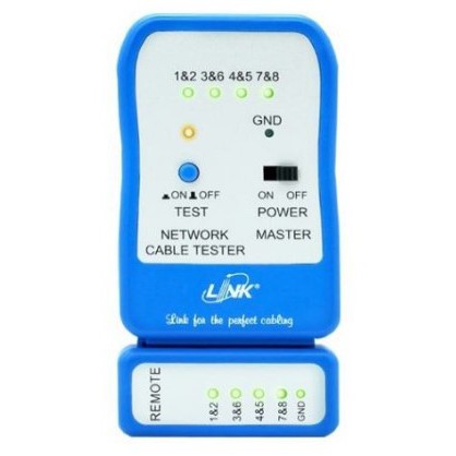 อุปกรณ์ทดสอบสัญญาณสาย-lan-สายโทรศัพท์-cable-tester-link-tx-1302-utp-cable-tester-blue