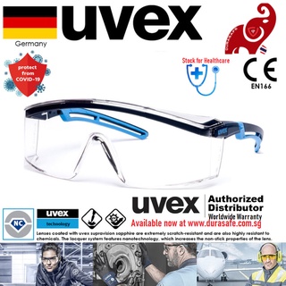 UVEX 9164065 Astrospec 2.0 Safety Spectacle Blue/Light Blue Frame Clear Supravision Sapphire Len
